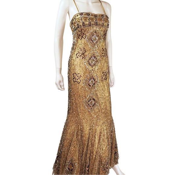 Bain de Nuit Couture Embellished Strapless Mermaid Evening Gown Size FR 38 US 4 - Picture 5 of 15